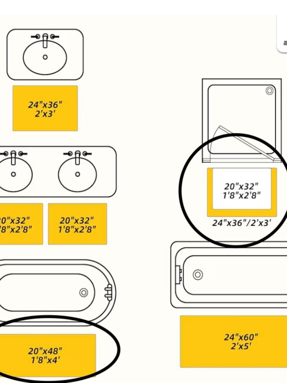 Diamond Pattern Non-Slip Rugs, Self Adhesive - Set of 2 - Light Gray - Picture 2 of 10